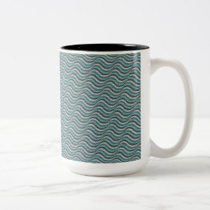Caneca De Café Em Dois Tons Olhar Linen das Ondas do Oceano