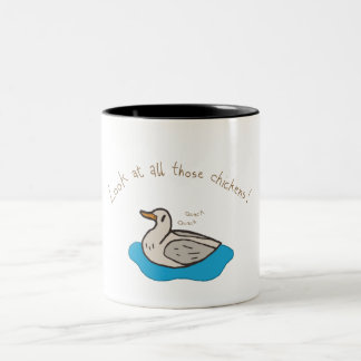 Caneca De Café Em Dois Tons Olhe todas aquelas galinhas!