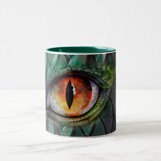 Caneca De Café Em Dois Tons Olho de Dragão Fantasia Mítica (Centro)
