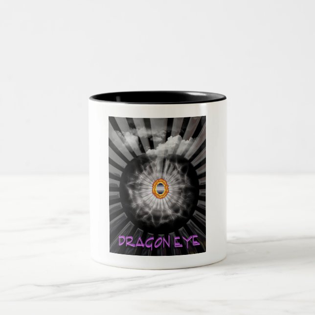 Caneca De Café Em Dois Tons Olho de Dragão Místico (Centro)