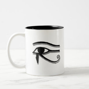 Caneca De Café Em Dois Tons Olho De Horus - Símbolo Egípcio De Tinta