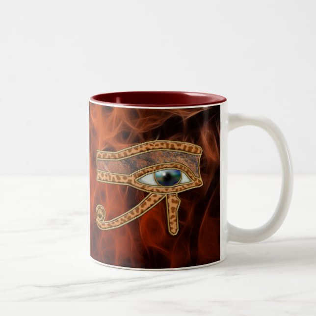 Caneca De Café Em Dois Tons Olho de Horus Wadjet egípcio Art Mug (Direita)