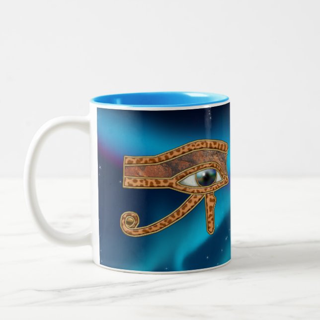 Caneca De Café Em Dois Tons Olho de Horus Wadjet egípcio Art Mug (Esquerda)