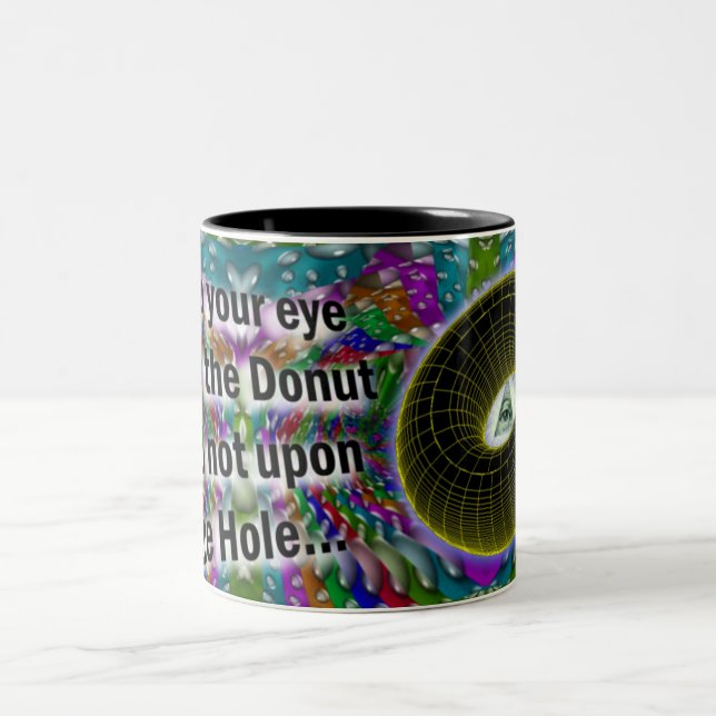 Caneca De Café Em Dois Tons Olho do copo de café da rosquinha (Centro)