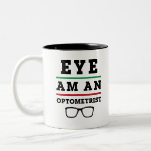 Caneca De Café Em Dois Tons Olho Sou Optometria Engraçada Optometria