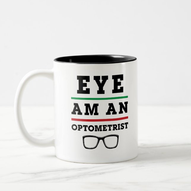 Caneca De Café Em Dois Tons Olho Sou Optometria Engraçada Optometria (Esquerda)