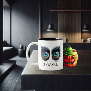 Caneca De Café Em Dois Tons Olhos do Monstro do Lobo - Mug BEWARE