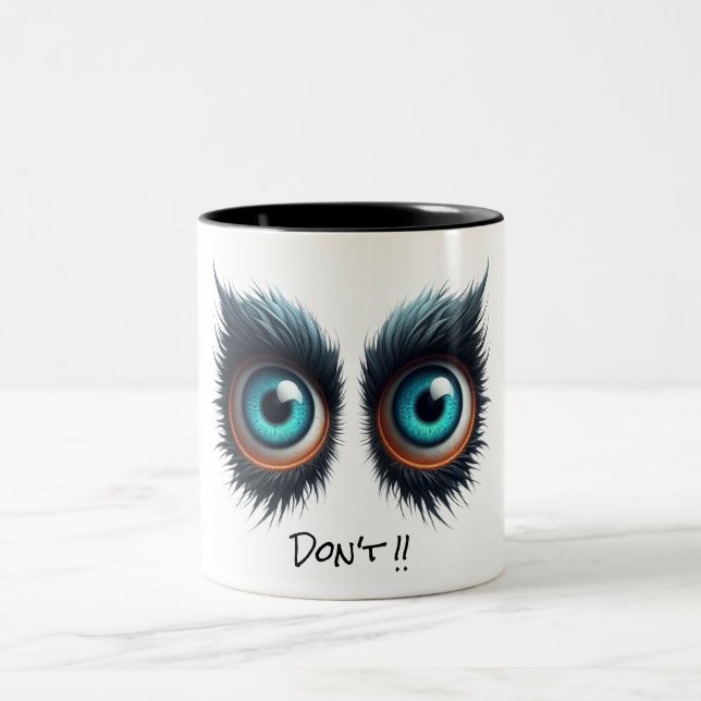 Caneca De Café Em Dois Tons Olhos do Monstro do Lobo - Personalizar Mug (Centro)