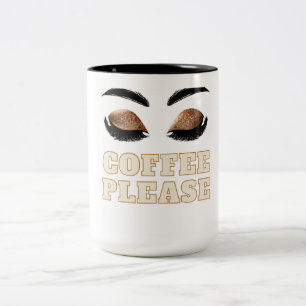 Caneca De Café Em Dois Tons Olhos Lashes Café Mug