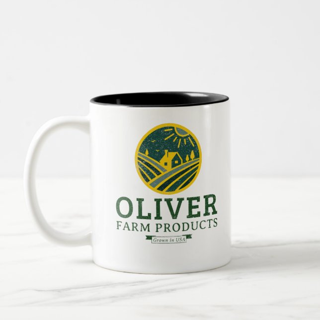 Caneca De Café Em Dois Tons Oliver Farming (Esquerda)