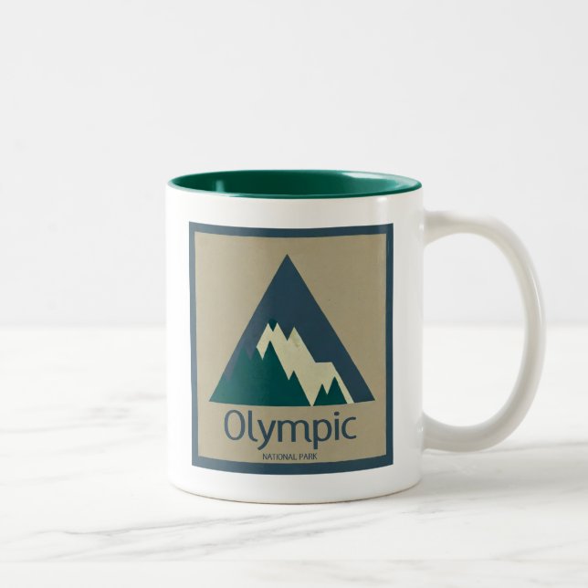 Caneca De Café Em Dois Tons Olympic National Park Rustic (Direita)