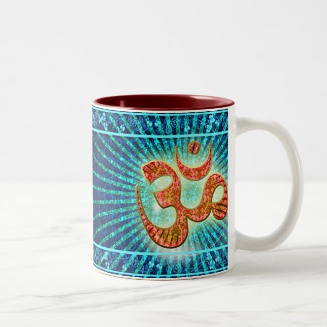 Caneca De Café Em Dois Tons OM - o sagrado Omkara (Direita)