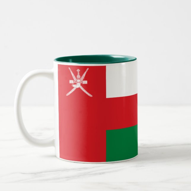 Caneca De Café Em Dois Tons Oman Flag (Esquerda)