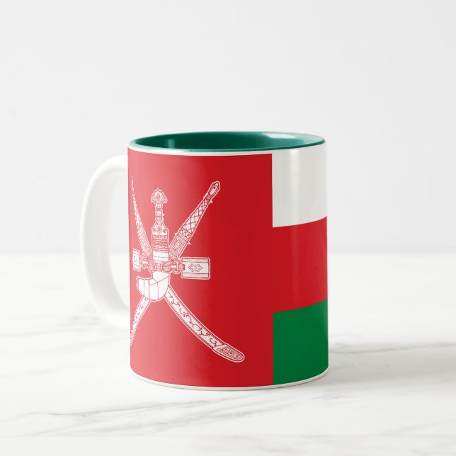 Caneca De Café Em Dois Tons Oman Flag (Frente Esquerda)