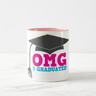 Caneca De Café Em Dois Tons OMG I graduado