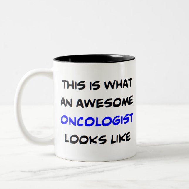 Caneca De Café Em Dois Tons oncologista, incrível (Esquerda)