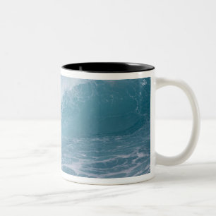 Caneca De Café Em Dois Tons Onda azul quebrando, Maui, Havaí, EUA 2