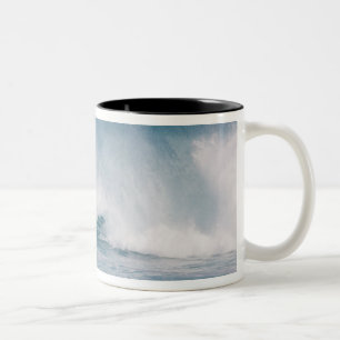 Caneca De Café Em Dois Tons Onda azul quebrando, Maui, Havaí, EUA 3