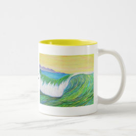 Caneca De Café Em Dois Tons onda de lápis