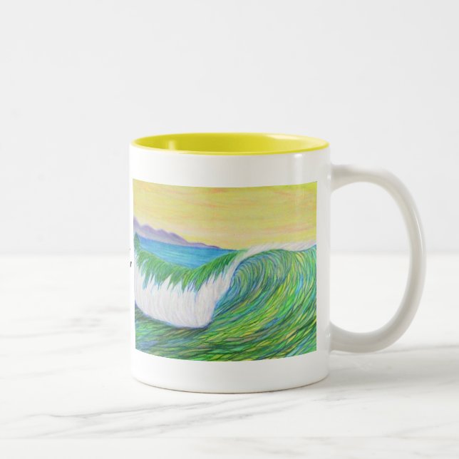 Caneca De Café Em Dois Tons onda de lápis (Direita)