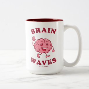 Caneca De Café Em Dois Tons Ondas cerebrais