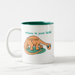 Caneca De Café Em Dois Tons Onde está sua fé? Personalizar