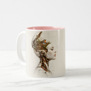 Caneca De Café Em Dois Tons Onde os Pensamentos Aninham