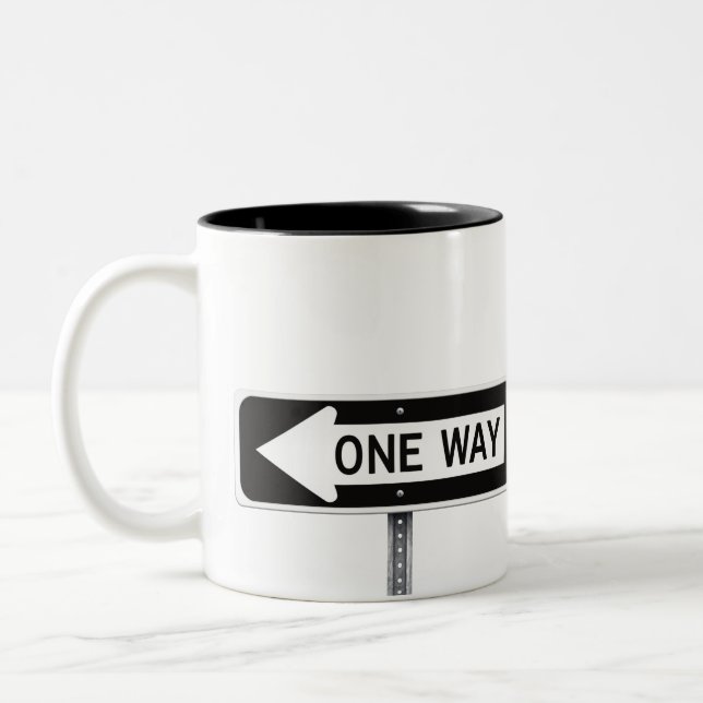 Caneca De Café Em Dois Tons One way sign (Esquerda)
