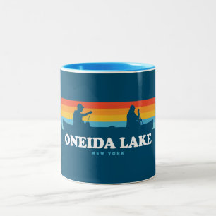 Caneca De Café Em Dois Tons Oneida Lake New York Canoe