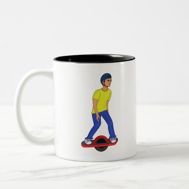 Caneca De Café Em Dois Tons Onewheling Dude (Esquerda)