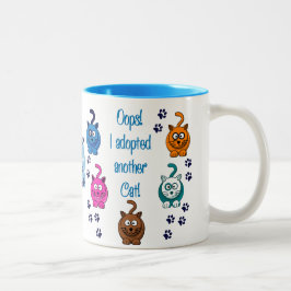 Caneca De Café Em Dois Tons Oops! Eu adotei um outro gato!