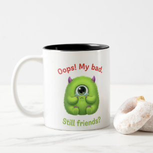 Caneca De Café Em Dois Tons Oops Meu Mau Amigo Ainda Mug - Engraçado Amizade C