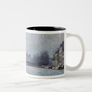 Caneca De Café Em Dois Tons Opinião de Alfred Sisley do canal St Martin,
