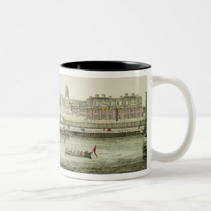 Caneca De Café Em Dois Tons Opinião de perspectiva do hospital de Greenwich n