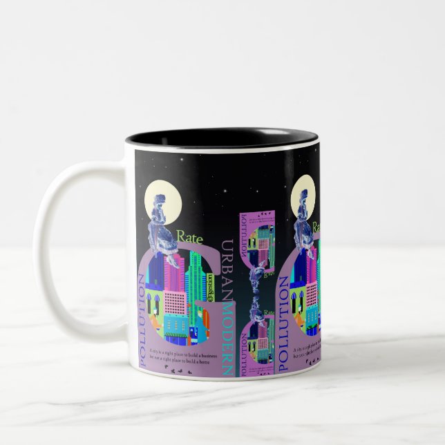 Caneca De Café Em Dois Tons Opiniões sobre a vida na cidade (Esquerda)