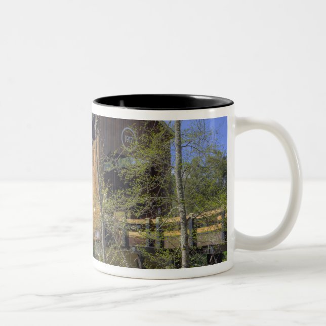 Caneca De Café Em Dois Tons OR, Condado de Jackson, McKee Covered Bridge (Direita)