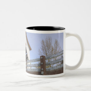Caneca De Café Em Dois Tons OR, Condado de Jackson, McKee Covered Bridge