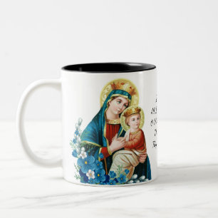 Caneca De Café Em Dois Tons Oração católica religiosa de Jesus da Virgem Ma