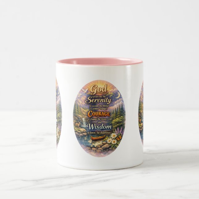 Caneca De Café Em Dois Tons Oração da Serenidade (Centro)