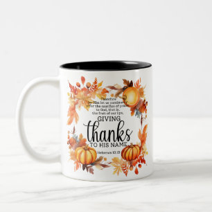 Caneca De Café Em Dois Tons oração de ação de graças