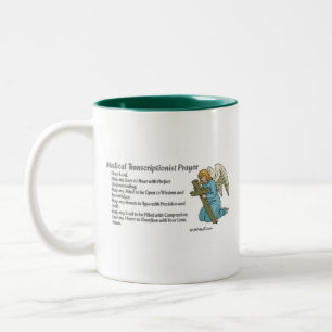 Caneca De Café Em Dois Tons Oração médica da transcrição