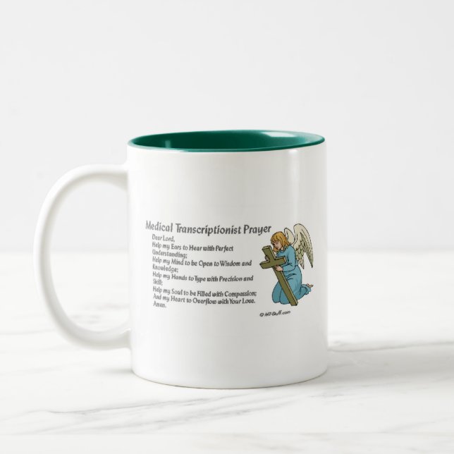 Caneca De Café Em Dois Tons Oração médica da transcrição (Esquerda)