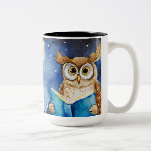 Caneca De Café Em Dois Tons Oração Personalizada AA Livro Grande da Coruja d