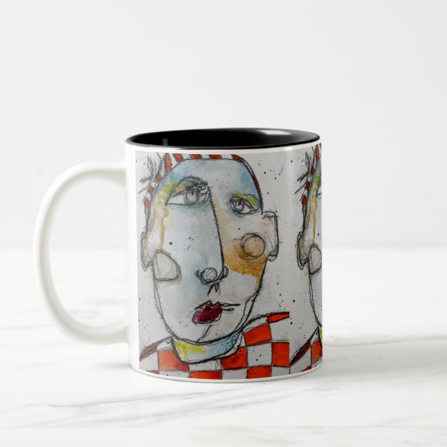 Caneca De Café Em Dois Tons Orange Checkered 11oz Mug (Esquerda)
