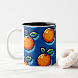Caneca De Café Em Dois Tons Orange design repeat pattern Coffee Mug