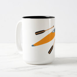 Caneca De Café Em Dois Tons Orange Kayak com Oars