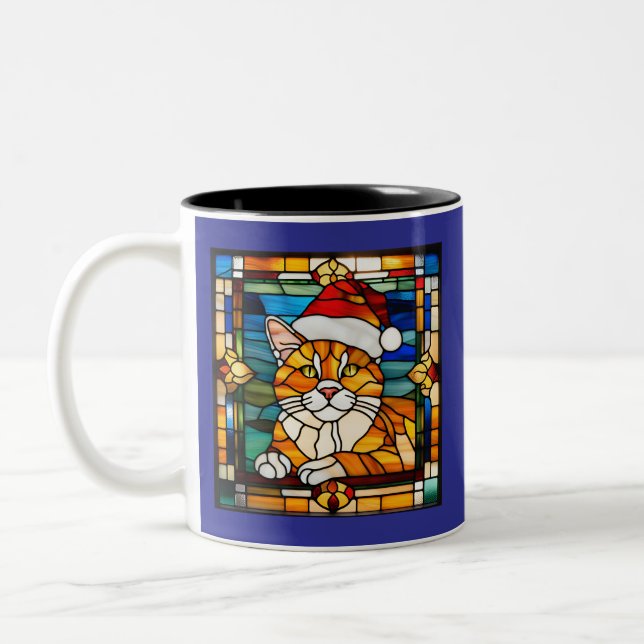 Caneca De Café Em Dois Tons Orange Tabby Christmas Glass (Esquerda)