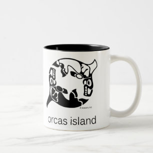 Caneca De Café Em Dois Tons Orca - ilha das orcas - Tao Yin Yang - baleia de