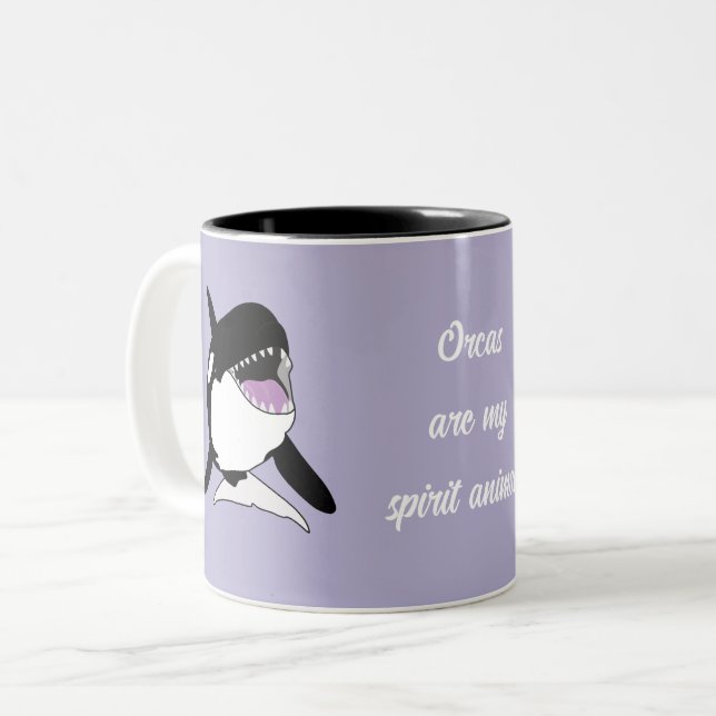 Caneca De Café Em Dois Tons Orca Killer Whale Spirit Animal (Frente Esquerda)