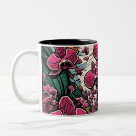 Caneca De Café Em Dois Tons Orchid Art Design Mug